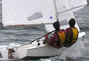 A Vaurien 13 using a Gresham Marine Rudder Head