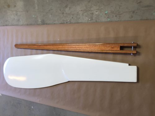 Gresham Marine Cal 20 rudder with yoke type tilles