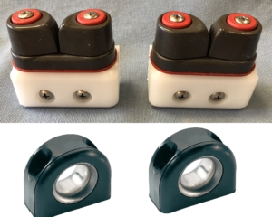 Lido14 jib cleat fairlead and jib cleats. Make tacking the jib much easier.