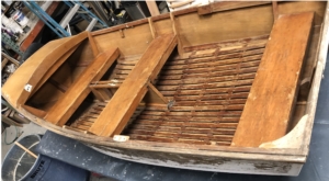 Gresham Marine boat restoration wood Sabot pram varnish woodworking and paint