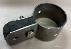 Naples Sabot gooseneck with spacer. The spacers prevents the flanges from twisting.