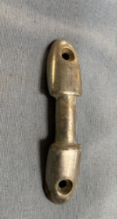 Used Lido 14 upper rudder support. This pintle or gudgeon is used for a original OEM rudder with the aluminum casting